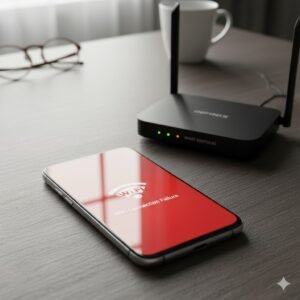 Ilustrasi HP Infinix yang gagal terhubung ke jaringan WiFi