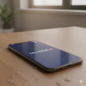 Ilustrasi HP Redmi menampilkan notifikasi panggilan gagal