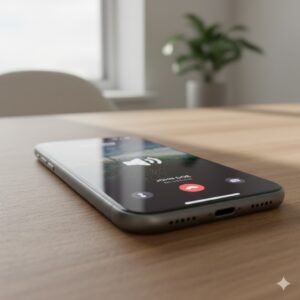 Ilustrasi iPhone dengan suara panggilan kecil saat telepon