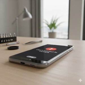 Ilustrasi kamera HP yang mengalami error dan tidak bisa digunakan untuk foto maupun video