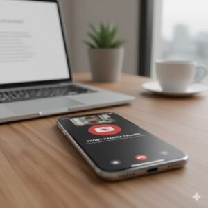 Ilustrasi kamera depan ponsel gagal berfungsi saat panggilan video