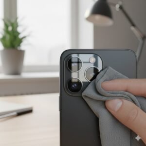 Ilustrasi pembersihan lensa kamera HP agar hasil foto kembali jernih