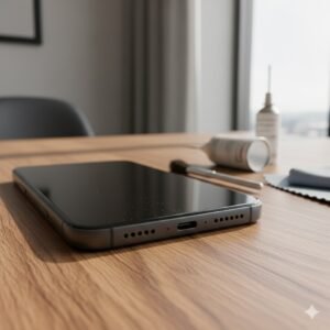 Ilustrasi pembersihan mikrofon HP agar suara kembali normal