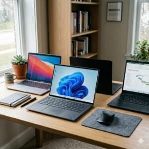 Ilustrasi beberapa merk laptop bisnis dan premium yang dikenal awet digunakan bertahun tahun