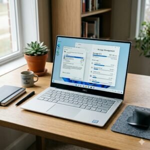 Ilustrasi proses menghapus cache di laptop melalui fitur bawaan sistem