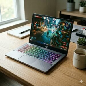 Ilustrasi laptop gaming yang mampu menjalankan game modern dengan performa tinggi