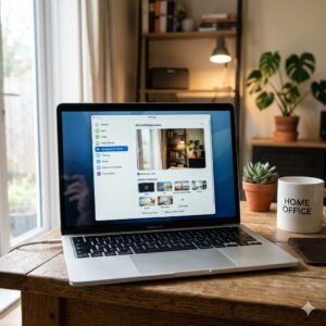 Ilustrasi pengaturan virtual background Zoom di laptop