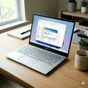 Ilustrasi proses menghapus dokumen di laptop melalui File Explorer