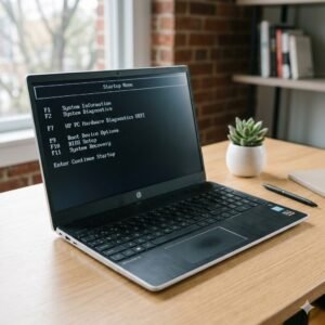 Ilustrasi tampilan Startup Menu untuk masuk BIOS laptop HP