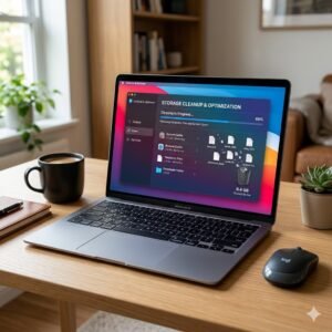 ilustrasi membersihkan file sampah di laptop